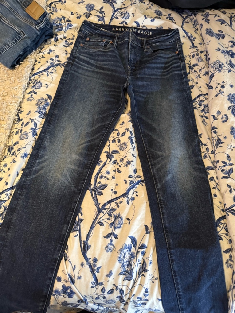 American Eagle Outfitters Men's Skinny Jeans - Dark Blue Wash